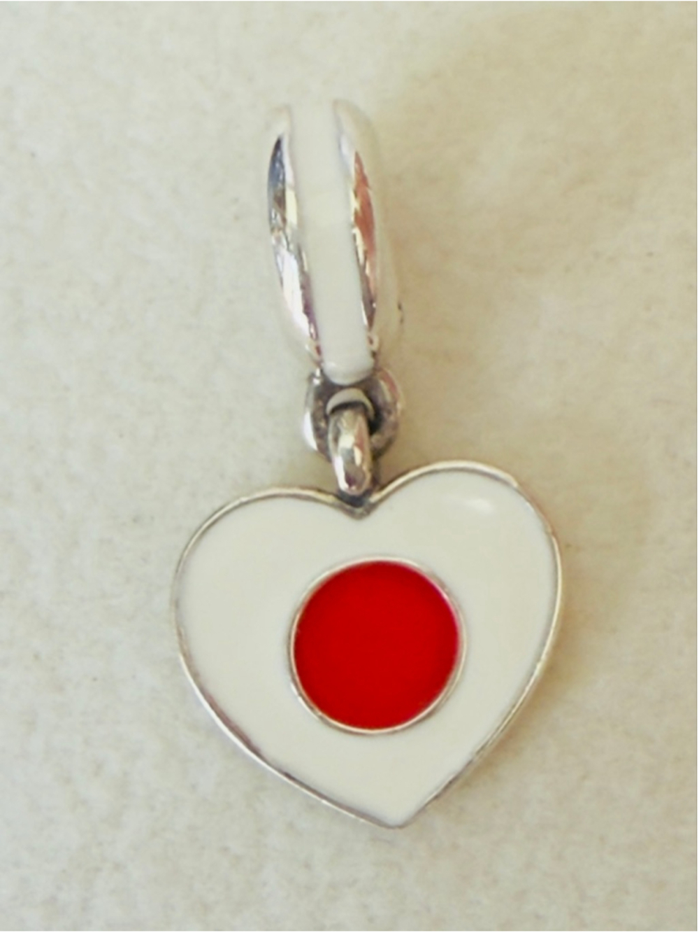 Genuine Pandora Charm Bead "Japan Heart Flag" 791553ENMX - retired